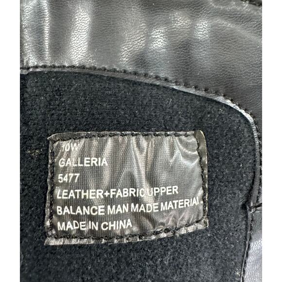 Y2K Black Bootie Galleria Size 10 Wide Stretch Panel - Picture 9 of 11